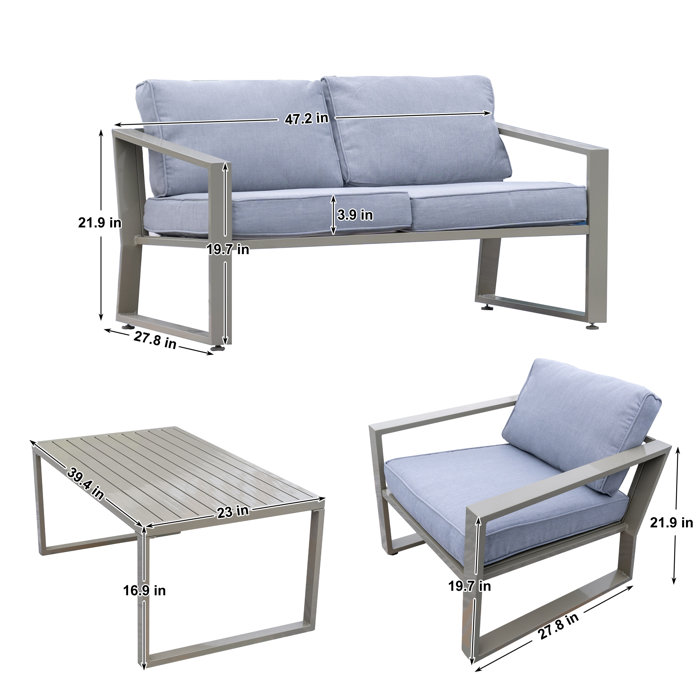 Latitude Run® 4person Patio Conversation Sets Wayfair